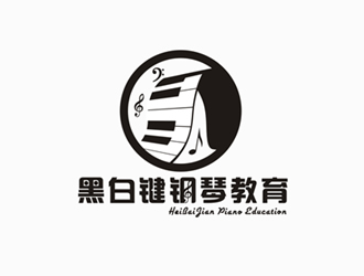 廖燕峰的黑白鍵鋼琴教育logo設(shè)計