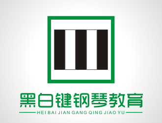 張軍代的黑白鍵鋼琴教育logo設(shè)計