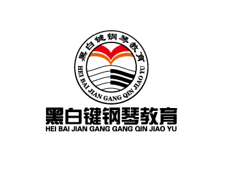 何錦江的黑白鍵鋼琴教育logo設(shè)計