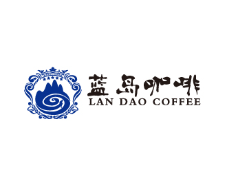 何錦江的藍(lán)島咖啡logo設(shè)計(jì)