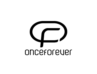 周金進(jìn)的英文：onceforever  +中文：萬(wàn)姿艾唯logo設(shè)計(jì)