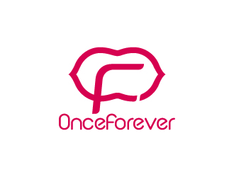 周金進(jìn)的英文：onceforever  +中文：萬姿艾唯logo設(shè)計(jì)