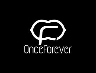 周金進(jìn)的英文：onceforever  +中文：萬(wàn)姿艾唯logo設(shè)計(jì)