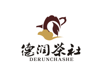 姜彥海的德潤茶社茶館logo設(shè)計