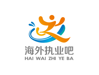 黃安悅的海外執(zhí)業(yè)吧藍色圖形logologo設(shè)計