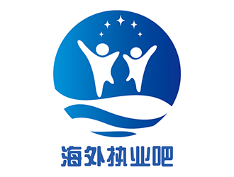 周美倫的海外執(zhí)業(yè)吧藍色圖形logologo設(shè)計