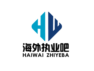 秦曉東的海外執(zhí)業(yè)吧藍色圖形logologo設(shè)計