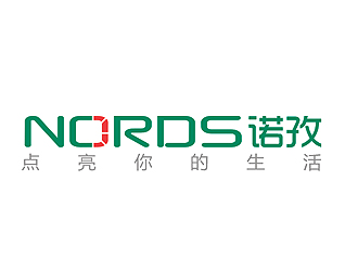 盛銘的nords/諾孜  宣傳語：點亮你的生活logo設(shè)計