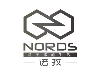 吳志超的nords/諾孜  宣傳語：點亮你的生活logo設(shè)計