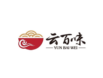 鐘炬的云百味快餐店祥云logologo設計