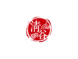 林穎穎的清谷芝麻粉印章字體logo設(shè)計