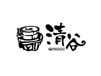 余千里的清谷芝麻粉印章字體logo設(shè)計