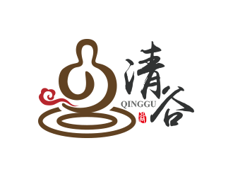 黃安悅的清谷芝麻粉印章字體logo設(shè)計