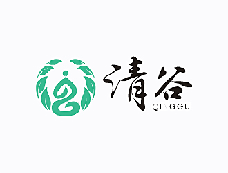 梁俊的清谷芝麻粉印章字體logo設(shè)計