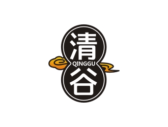 曾翼的清谷芝麻粉印章字體logo設(shè)計