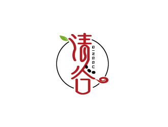 陳智江的清谷芝麻粉印章字體logo設(shè)計