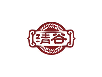 鐘炬的清谷芝麻粉印章字體logo設(shè)計