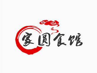 朱兵的家圓食館logo設計