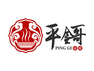 潘樂的平鎶快餐人物卡通logo設計