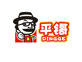 勞志飛的平鎶快餐人物卡通logo設計