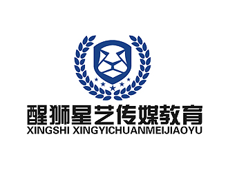 秦曉東的醒獅星藝傳媒教育 動物頭像logologo設(shè)計