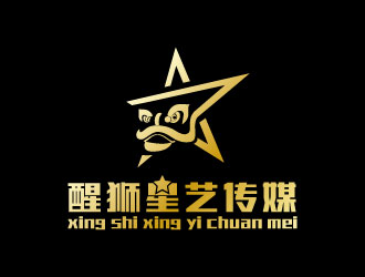 連杰的醒獅星藝傳媒教育 動物頭像logologo設(shè)計