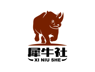 安冬的犀牛社戶外越野自駕游車友會俱樂部logologo設(shè)計