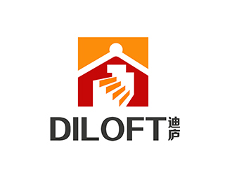 潘樂(lè)的迪廬；DILOFT 對(duì)稱標(biāo)志logo設(shè)計(jì)