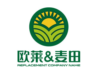 鐘炬的歐萊&麥田烘培店logologo設(shè)計