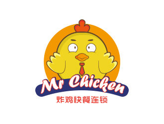 勇炎的Mr Chicken炸雞商標(biāo)logo設(shè)計