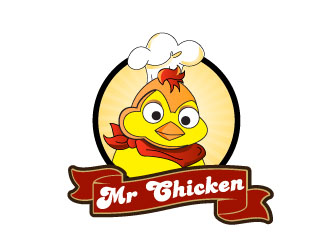 曉熹的Mr Chicken炸雞商標(biāo)logo設(shè)計