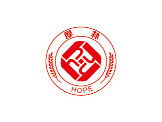 李賀的厚樸金融團隊印章單色標(biāo)識logologo設(shè)計