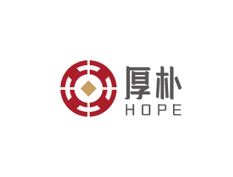 周金進的厚樸金融團隊印章單色標(biāo)識logologo設(shè)計