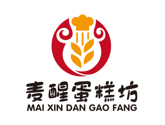 向正軍的麥醒蛋糕坊logo設(shè)計