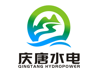 李杰的山水logo-慶唐水電logo設(shè)計