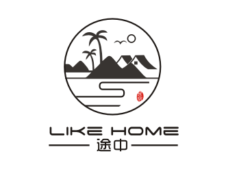 李杰的途中 like home民宿品牌logo設(shè)計(jì)logo設(shè)計(jì)