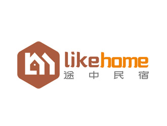 趙鵬的途中 like home民宿品牌logo設(shè)計(jì)logo設(shè)計(jì)