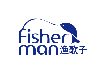 張俊的漁歌子 Fisherman釣魚漁具商標(biāo)logo設(shè)計(jì)