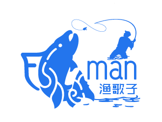 劉琦的漁歌子 Fisherman釣魚(yú)漁具商標(biāo)logo設(shè)計(jì)