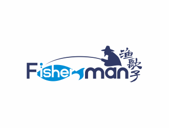 何嘉健的漁歌子 Fisherman釣魚漁具商標(biāo)logo設(shè)計(jì)