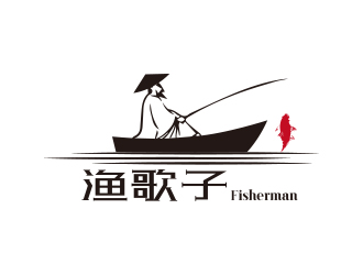 孫金澤的漁歌子 Fisherman釣魚(yú)漁具商標(biāo)logo設(shè)計(jì)