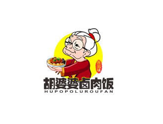 郭慶忠的鹵肉飯中式快餐卡通logologo設計