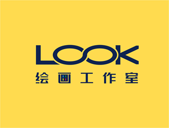 唐國強(qiáng)的look繪畫工作室logo設(shè)計