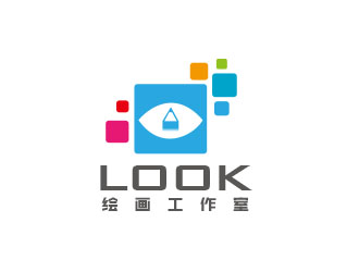 朱紅娟的look繪畫(huà)工作室logo設(shè)計(jì)