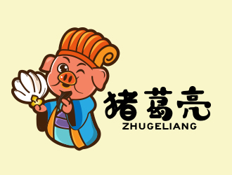 薛永輝的豬葛亮鮮肉卡通logo品牌商標設(shè)計logo設(shè)計