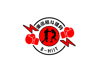 秦曉東的B-HIIT   必嗨潮流格斗健身logo設計