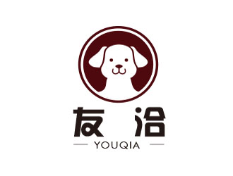 朱紅娟的開敞蓬車的牧羊犬卡通Logologo設(shè)計