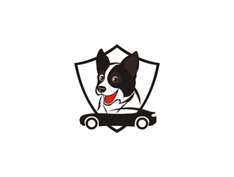 鄭國麟的開敞蓬車的牧羊犬卡通Logologo設(shè)計