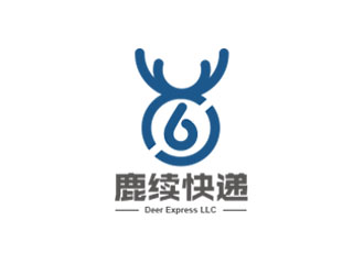 朱紅娟的英文：Deer Express LLC, 中文：鹿續(xù)快遞logo設(shè)計(jì)