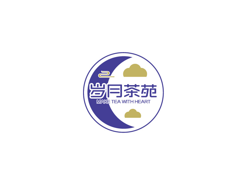 張俊的歲月茶苑中國風logo設計